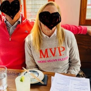 Pink Pineapple More Veuve Please MVP sweater Cashmere 🧡🥂🍾